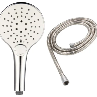 Primaster Handbrause-Set 3 Strahlarten Scalea chrom-weiß mit Brauseschlauch 1,75 m