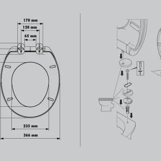 Primaster WC-Deckel mit Absenkautomatik Vintage Taxi weiß