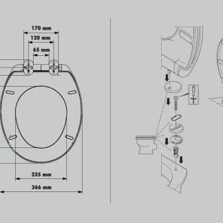 Primaster WC-Deckel mit Absenkautomatik Mops weiß