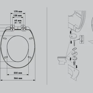 Primaster WC-Deckel mit Absenkautomatik Herz weiß