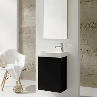 Gästewaschplatz Stuttgart schwarz matt 45 cm