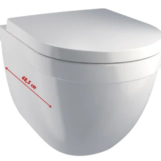 Primaster Wand WC spülrandlos Megara Tiefspüler weiß inkl. WC Sitz