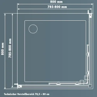 Primaster Eckdusche Easy-5 Schiebetür 80 x 80 cm Klarglas chrom