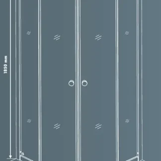 TrendLine Runddusche Easy-5 Schiebetür 80 x 80 cm Klarglas chrom
