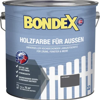 Bondex Holzfarbe für Aussen 7,5 L anthrazit