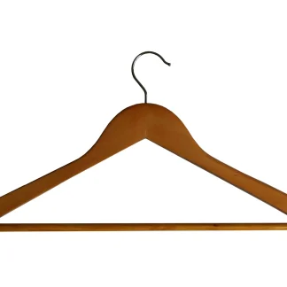 TrendLine Kleiderbügel mit Steg 5 Stück Holz natur-dunkel