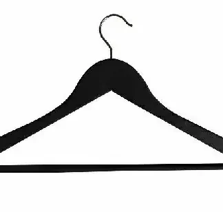 TrendLine Kleiderbügel mit Steg 5 Stück Holz schwarz