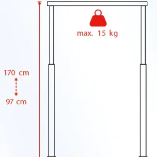 TrendLine Garderobenständer mit Rollen 87 x 43 cm