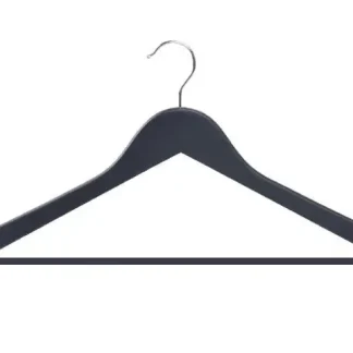 TrendLine Kleiderbügel mit Steg 3 Stück Holz schwarz