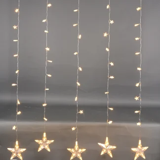 TrendLine LED Lichtervorhang Sterne 2,0 x 1,5 m warmweiß mit Timer