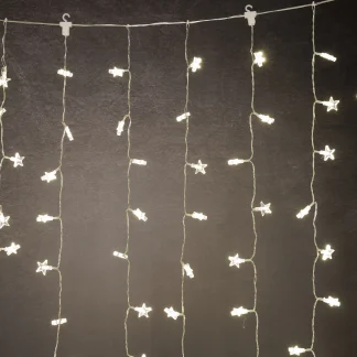 TrendLine LED Lichtervorhang Sterne 1,0 x 2,0 m warmweiß mit Timer