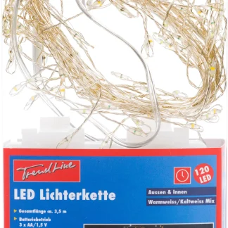 TrendLine LED Lichterkette 120 LED, warmweiß/kaltweiß