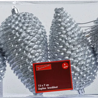 TrendLine Zapfen bruchfest, 12 x 7 cm, 4 Stück