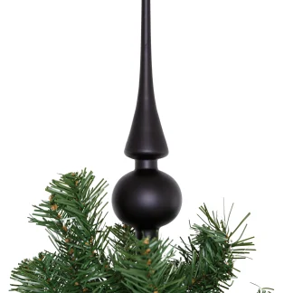 TrendLine Christbaumspitze aus Glas 26 cm schwarz matt