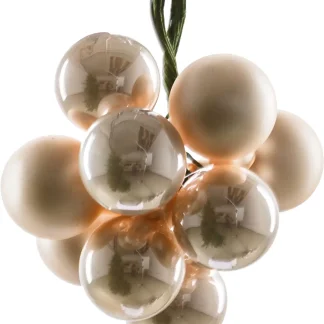 TrendLine Weihnachtskugeln aus Glas auf Draht Ø 2 cm champagner 10 Stück