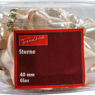 TrendLine Weihnachtskugeln Glas-Sterne 4 cm champagner 12 Stück