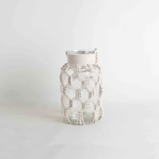 TrendLine Deko Glasflasche mit Kordeln 15 x 26 cm