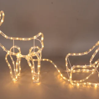 TrendLine LED Rentier mit Schlitten 144 LED für Innen- und Außenbereich