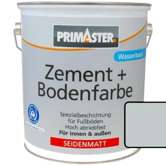 Primaster Zementfarbe und Bodenfarbe 2,5 L lichtgrau seidenmatt