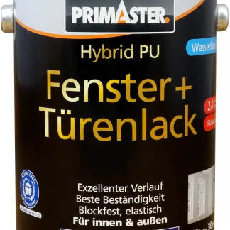 Primaster Hybrid-PU Fenster- u. Türenlack 2,5 L weiß glänzend
