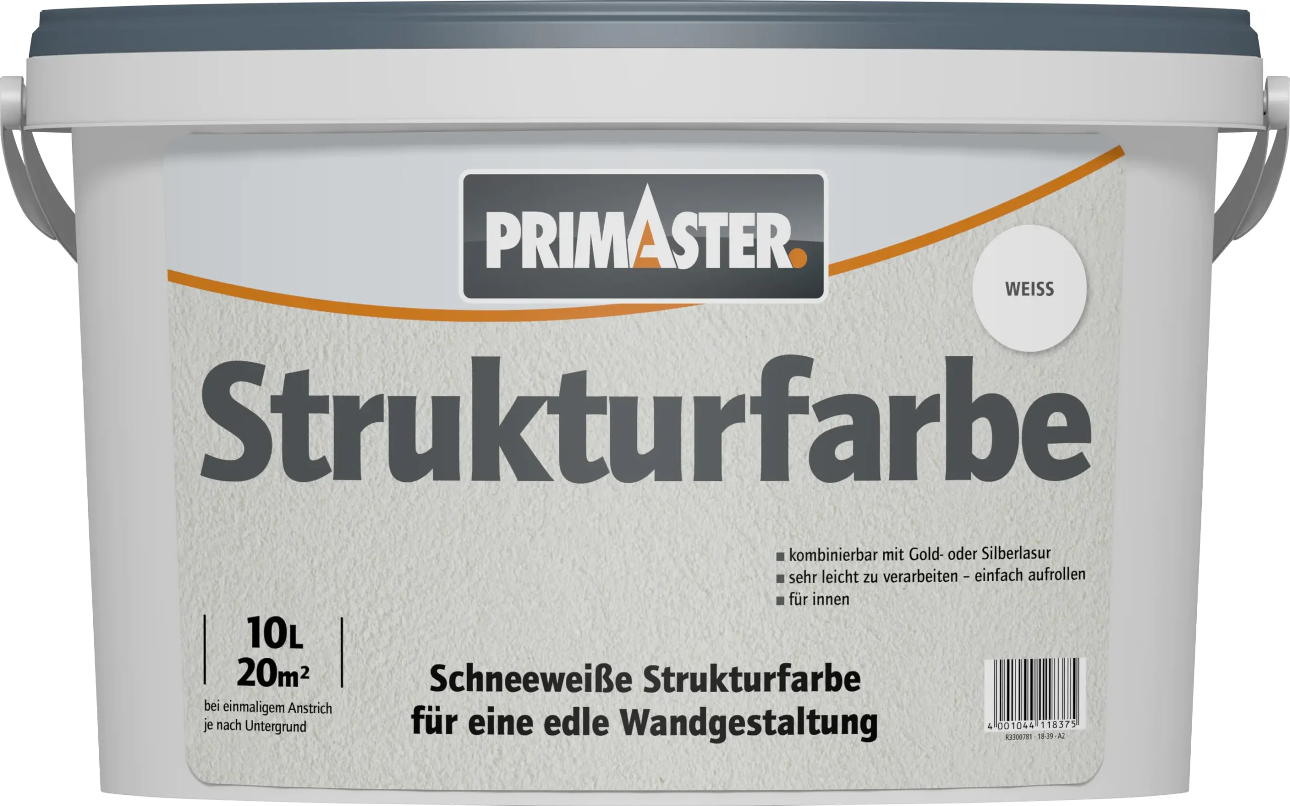 Primaster Strukturfarbe 10 L weiß