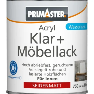 Primaster Klar und Möbellack 750 ml farblos seidenmatt