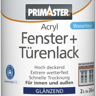 Primaster Acryl Fenster- und Türenlack 2 L weiß glänzend