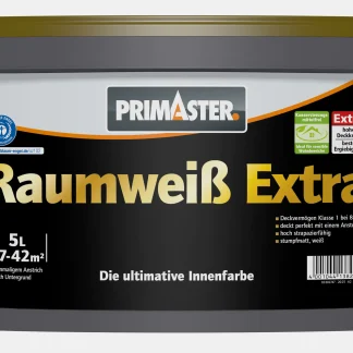 Primaster Raumweiß Extra konservierungsmittelfrei 5 L weiß matt