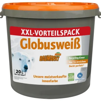 Globusweiß matt 20 L konservierungsmittelfrei