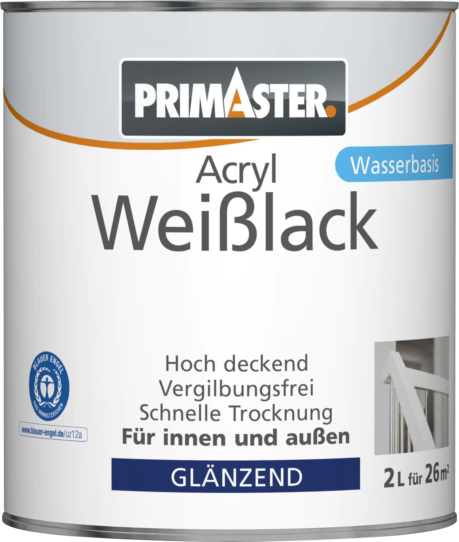 Primaster Acryl Weißlack 2 L glänzend