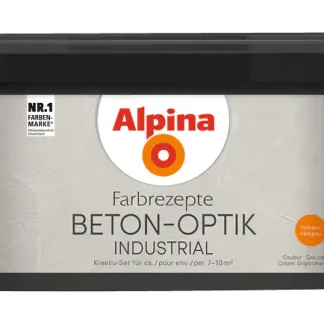 Alpina Innenfarbe Beton-Optik 3 L Basis und 1 L Finish, Hellgrau matt