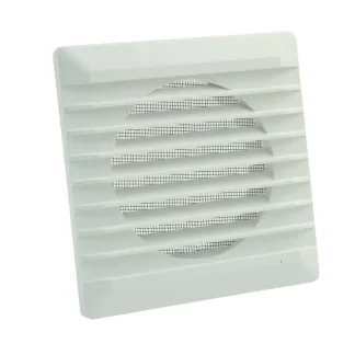 Marley Lüftungsgitter 140 x 140 mm, mit Fliegengitter, weiß