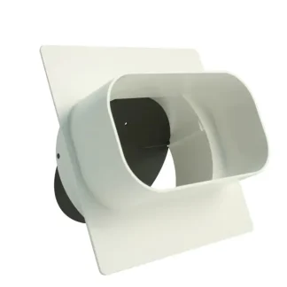 Marley Flachkanal 150 Adapter rund / eckig Rohranschluss, Ø 125 mm, mit Rückstauklappe