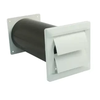 Marley Lüftungsteleskopkanal mit Verschlussklappe Ø 100 mm weiß