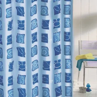 Kleine Wolke Duschvorhang Sealife blau, 180 x 200 cm