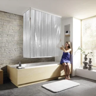 Kleine Wolke Eckduschrollo 132 x 56 x 240 cm milky