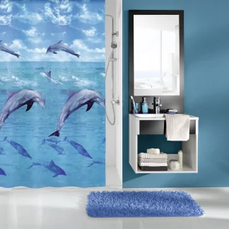 Kleine Wolke Duschvorhang Dolphin multicolor, 180 x 200 cm