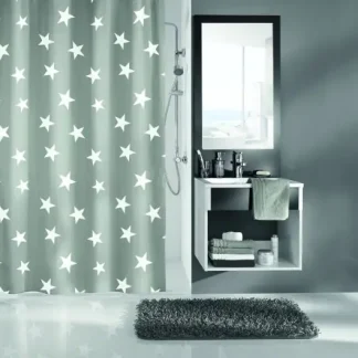 Kleine Wolke Duschvorhang Nova Platin platin, 180 x 200 cm