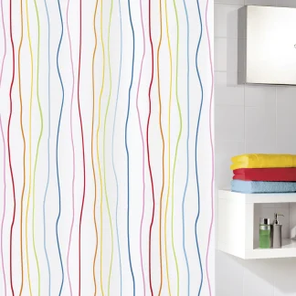 Kleine Wolke Duschvorhang Jolie multicolor, 120 x 200 cm