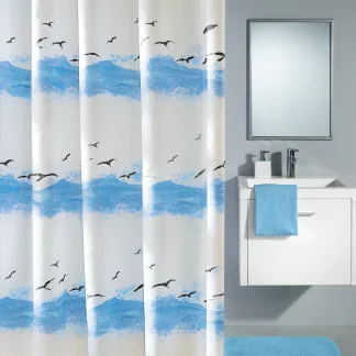 Kleine Wolke Duschvorhang Seaside krokusblau, 180 x 200 cm