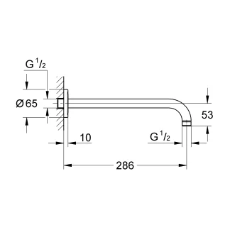Grohe Rainshower Brausearm chrom, Ausladung 286 mm