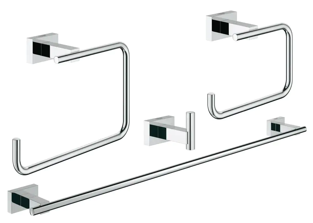 Grohe Essentials Cube Bad-Set 4 in 1 Metall, chrom glänzend