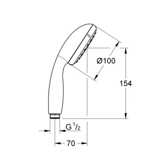 Grohe Handbrause Vitalio Start 1 Strahlart, verchromt