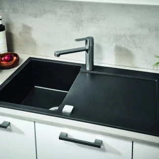 Grohe Spültischarmatur Get supersteel, mittelhoher Auslauf