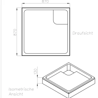 Ottofond Wannenträger Rubi 870 x 870 mm