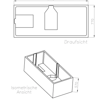 Ottofond Wannenträger Tampico 1770 x 770 mm