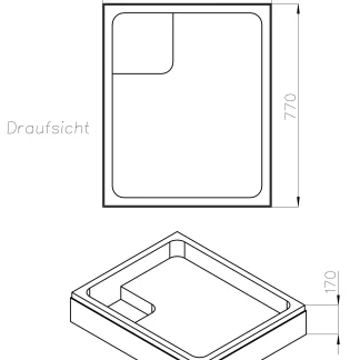Ottofond Wannenträger Samos 770 x 720mm