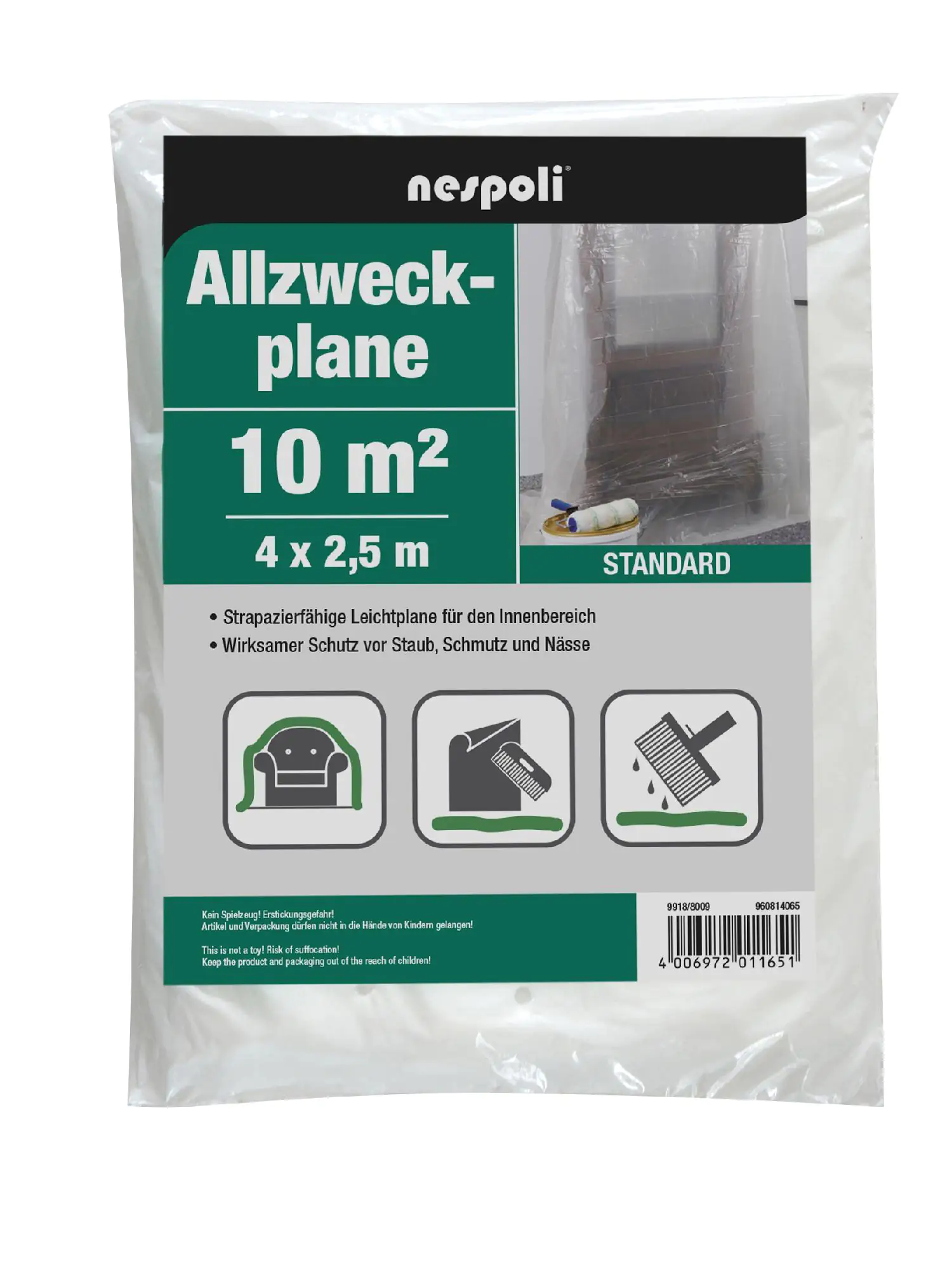 Allzweckplane 4 x 2,5 m, transparent