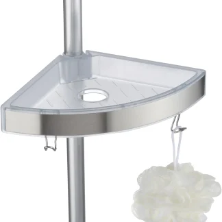 Wenko Teleskop Duschecke Premium Aluminium, chrom, 3 Ablagen