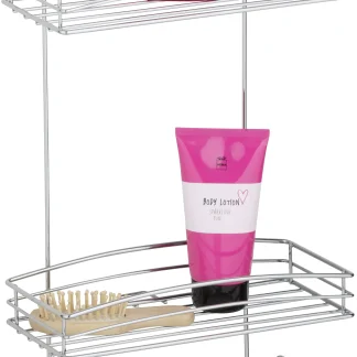 Wenko Wandregal Vacuum-Loc Stahl, chrom, 2 Ablagen